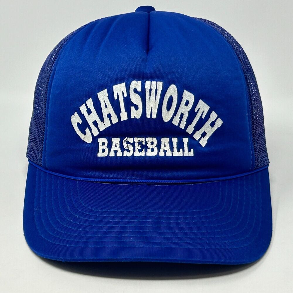 Vintage Chatsworth Baseball Trucker Hat Baseball Cap Blue California Snapback